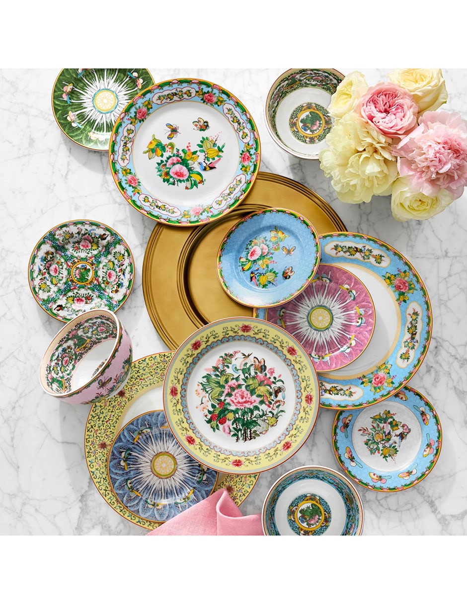 Set platos trinche Famille Rose de porcelana 4 piezas 2