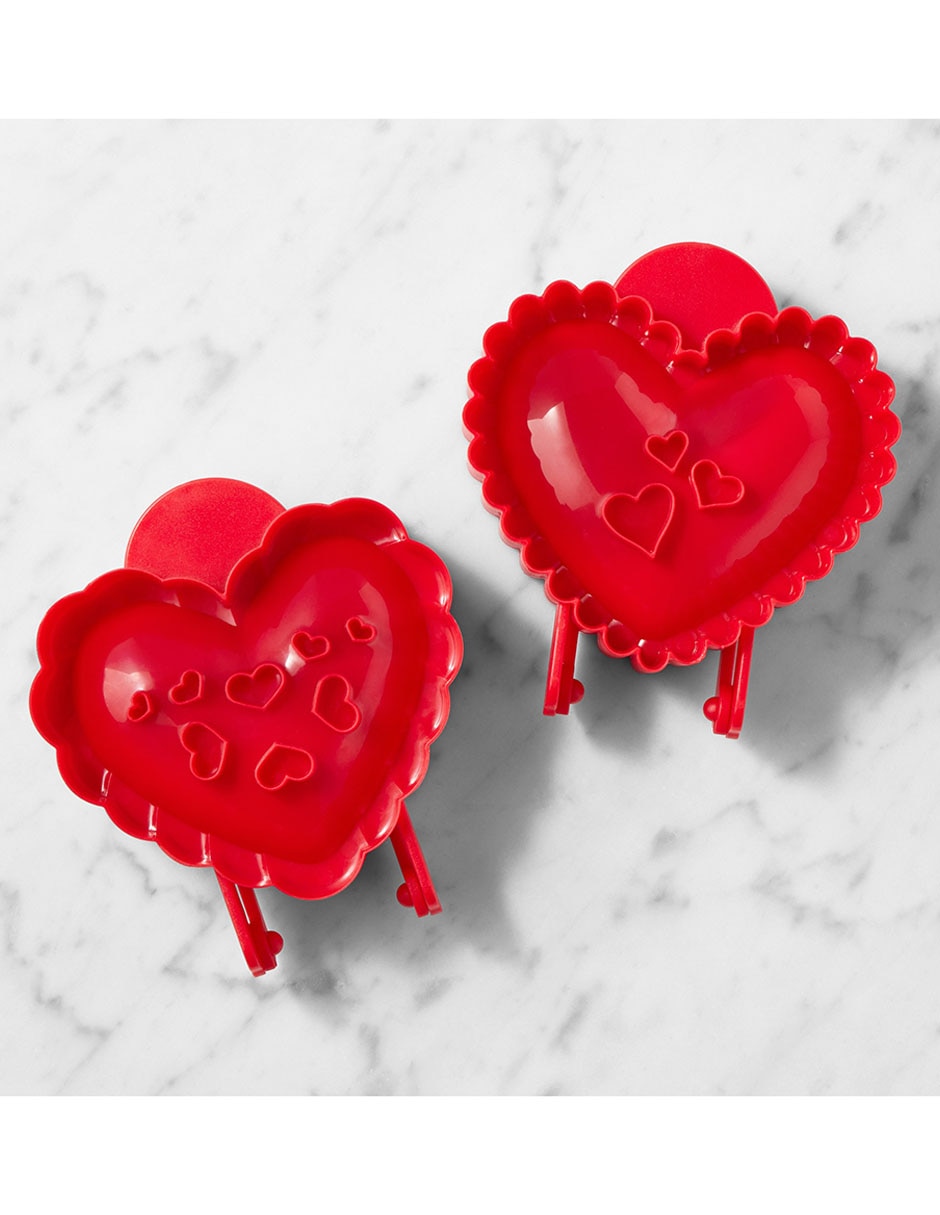 Set moldes para pay plástico corazón