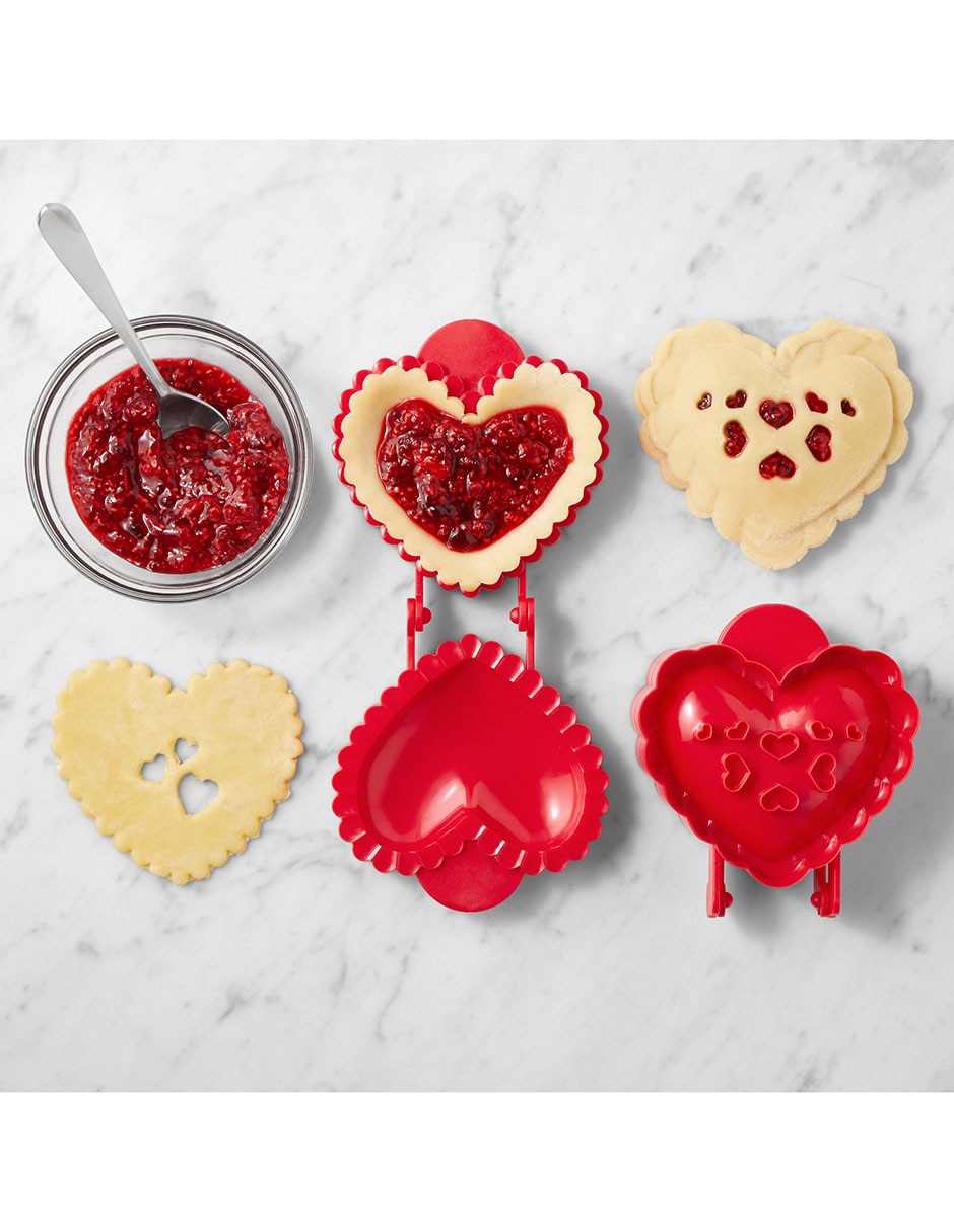 Set moldes para pay plástico corazón 2