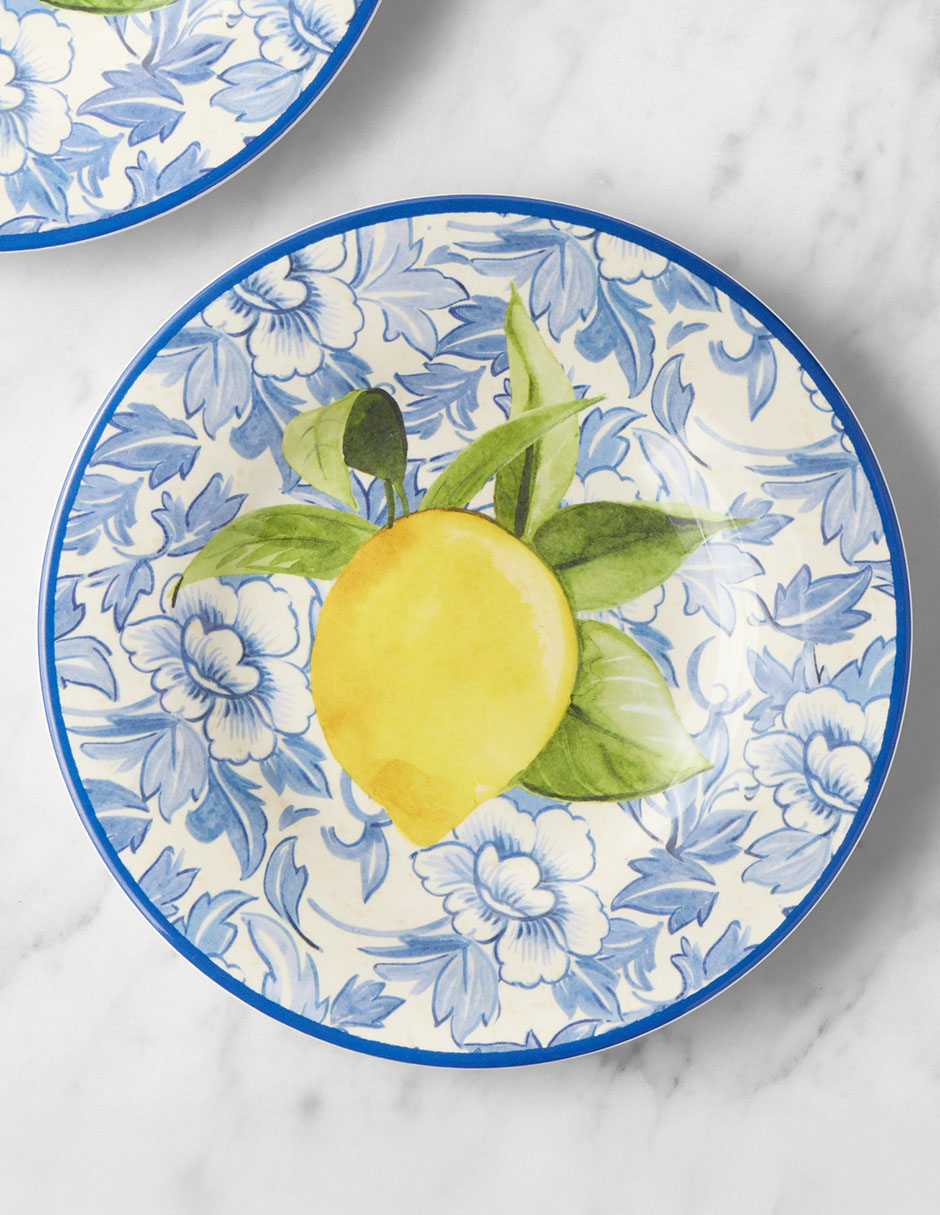 Set platos botana Lemon de melamina 4 piezas