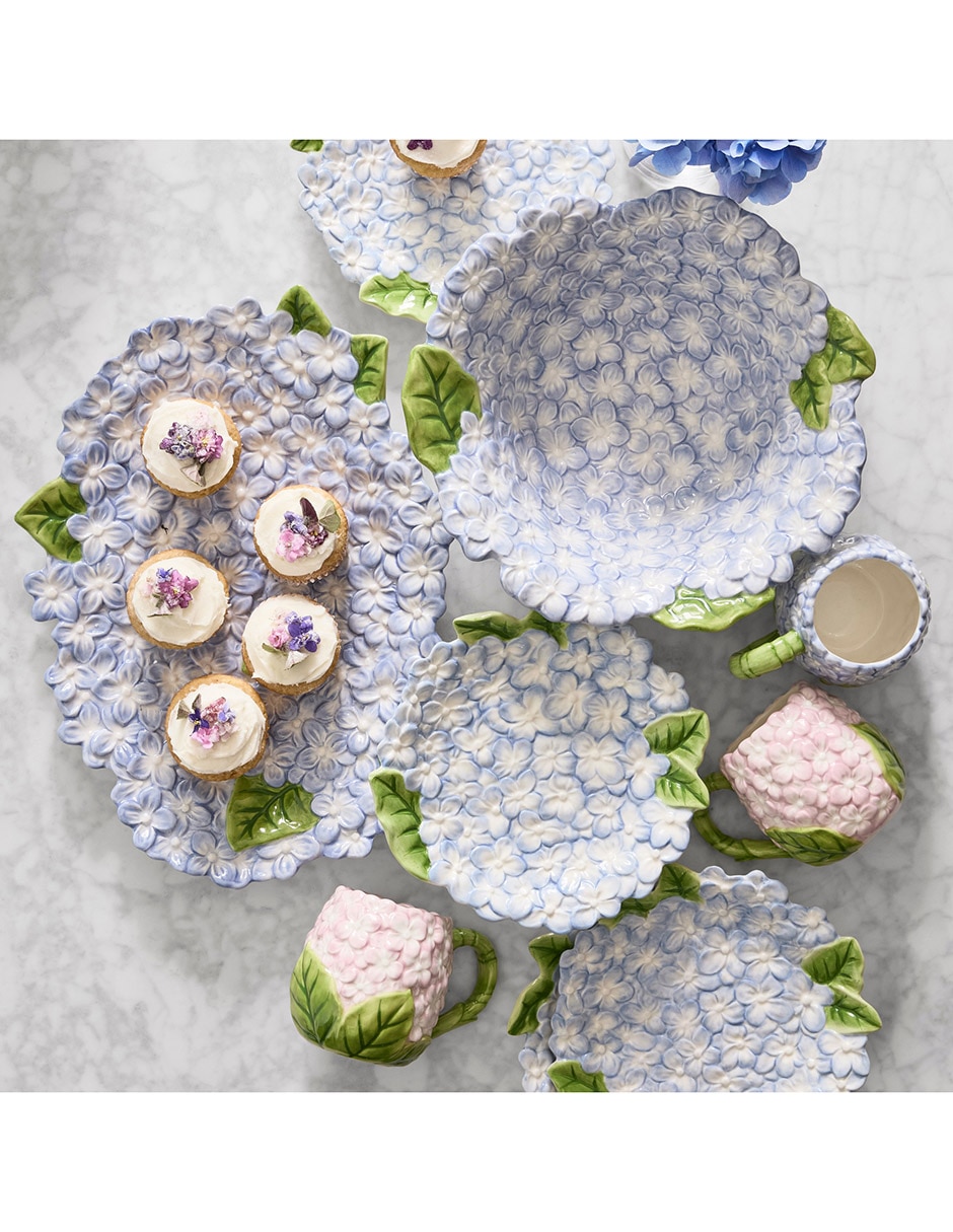 Platón Hydrangea de cerámica