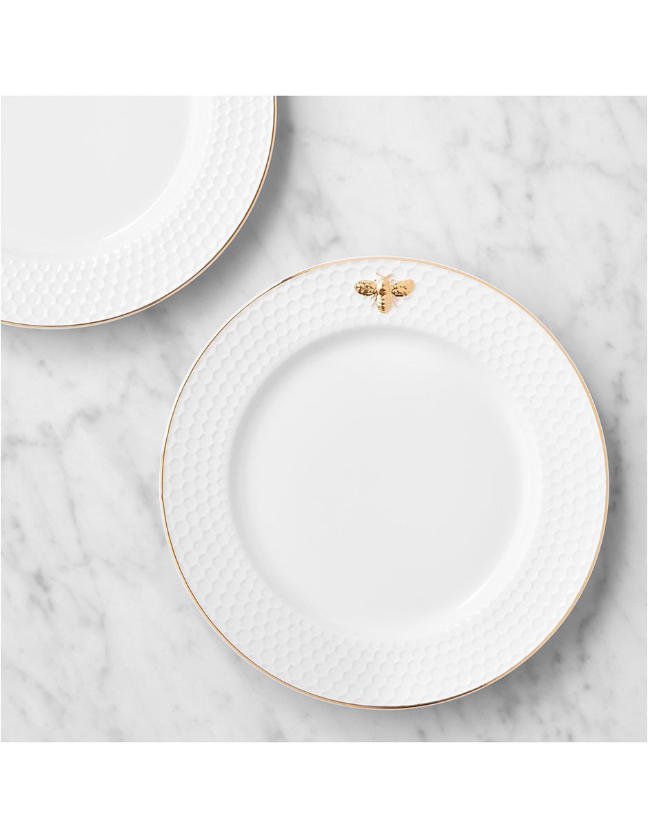 Plato ensalada Honeycomb Embossed de porcelana