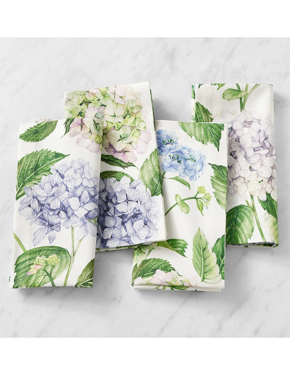 Set servilleta Hydrangea de algodón 4 piezas