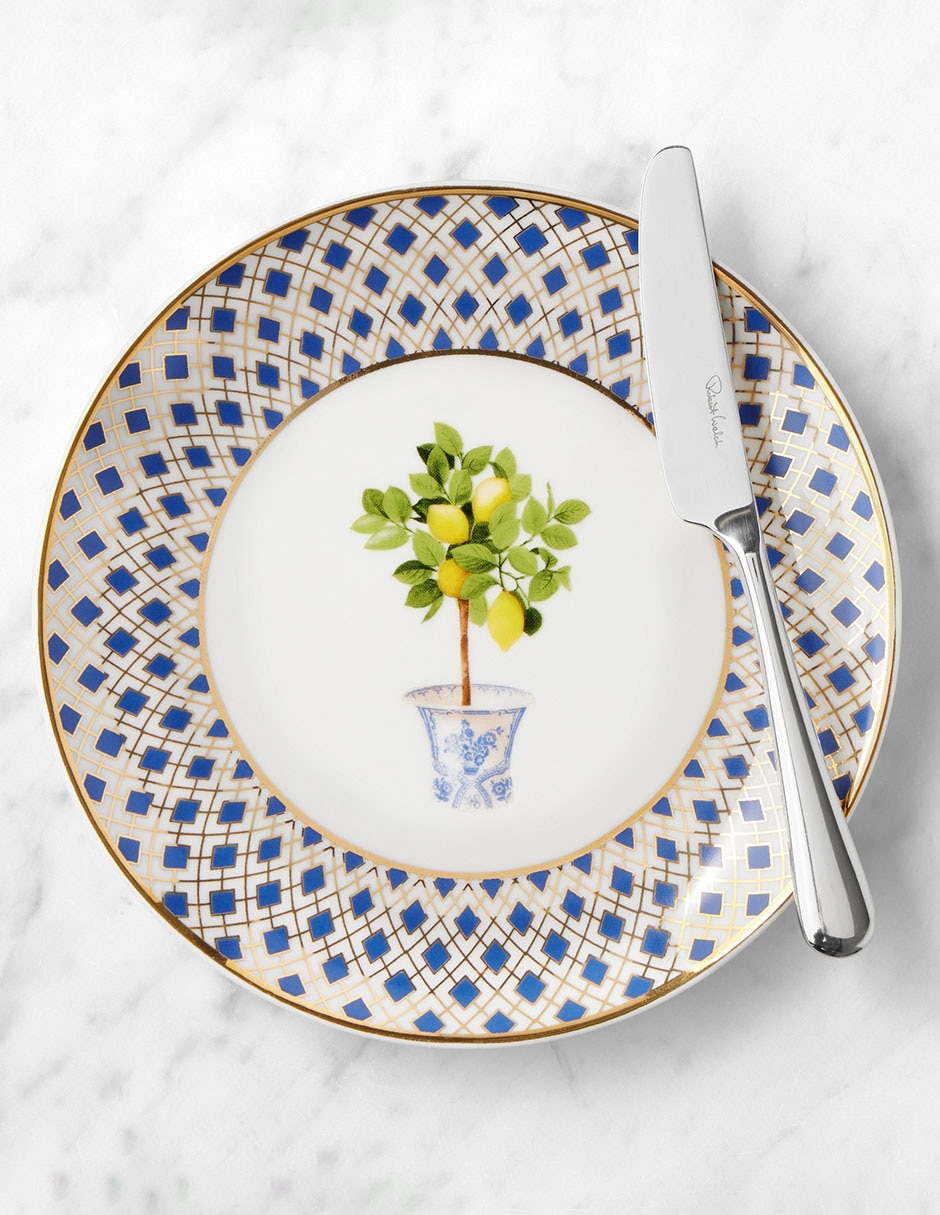 Set de platos para botana Limone de porcelana Set de platos para botana Limone de porcelana
