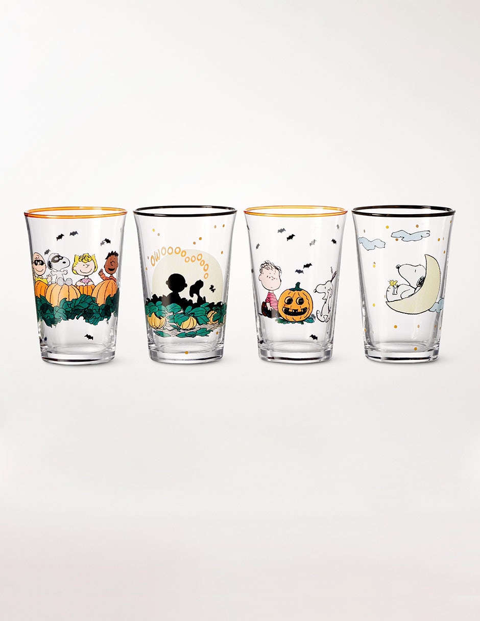 Set de vasos para agua Charles M. Schulz de vidrio con 4 piezas