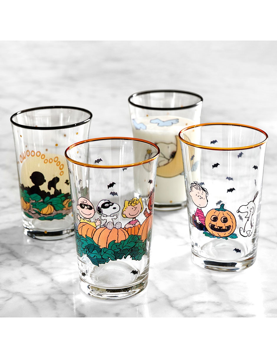 Set de vasos para agua Charles M. Schulz de vidrio con 4 piezas
