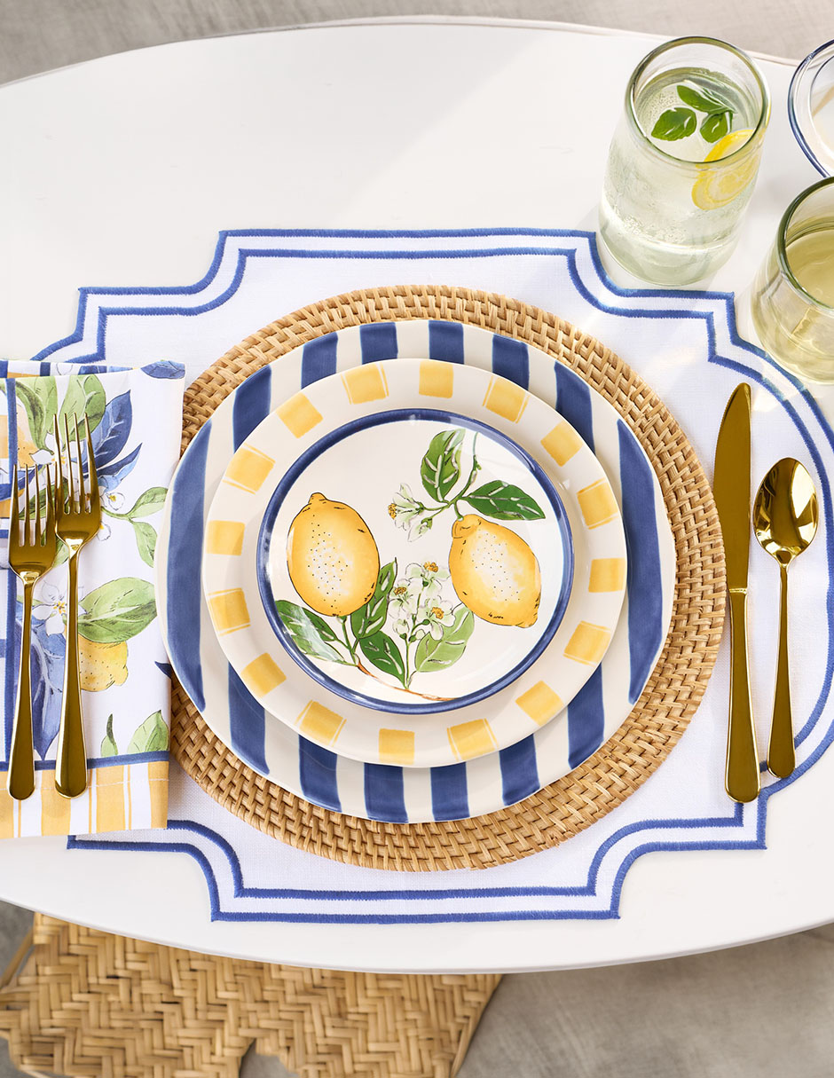 Set de platos para botana Citron de cerámica 4 piezas