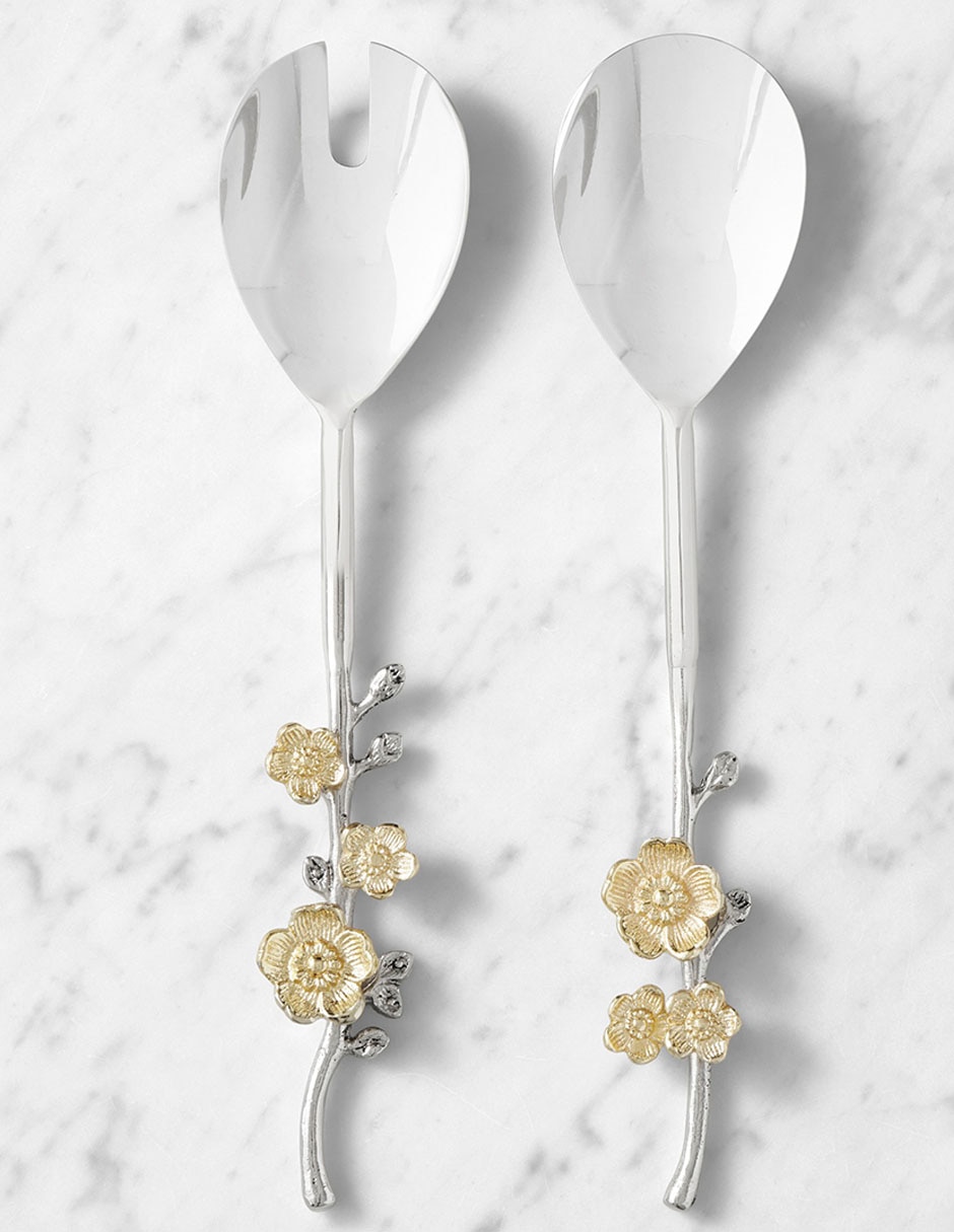 Set de cubiertos para ensalada floral vine 2 piezas