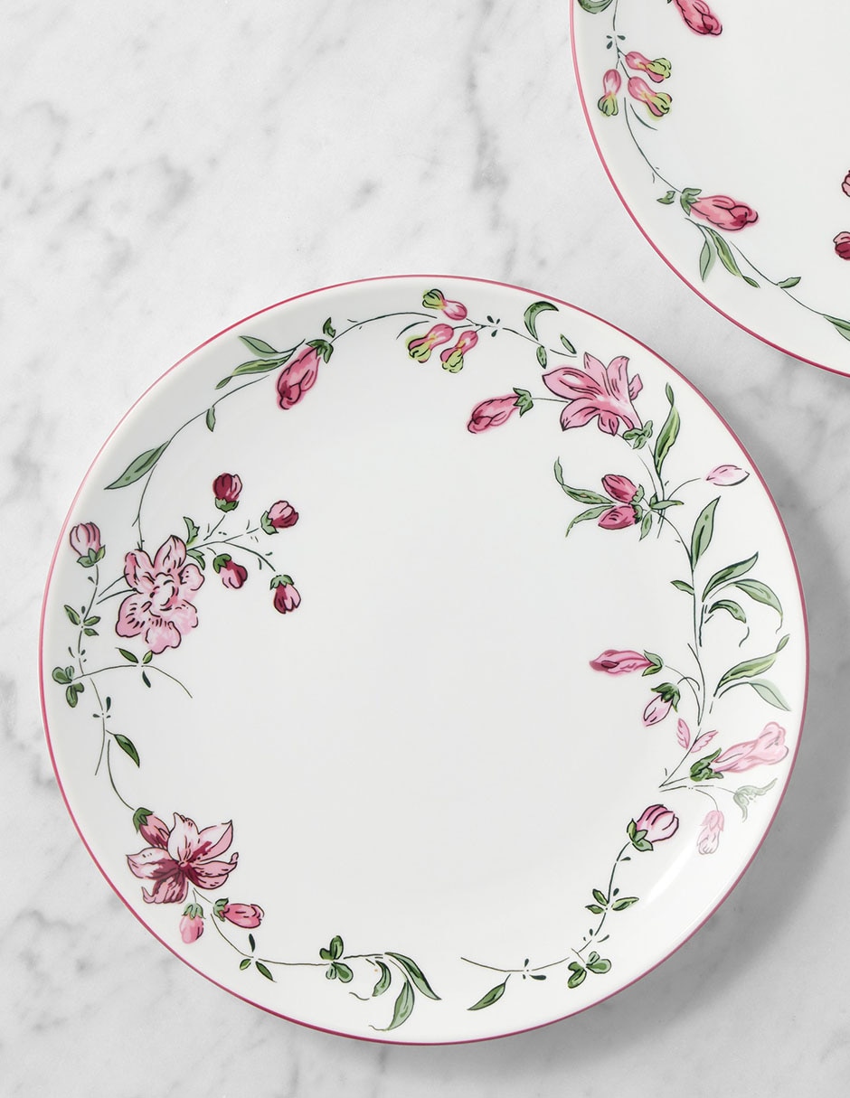 Set plato de ensalada de porcelana 4 piezas