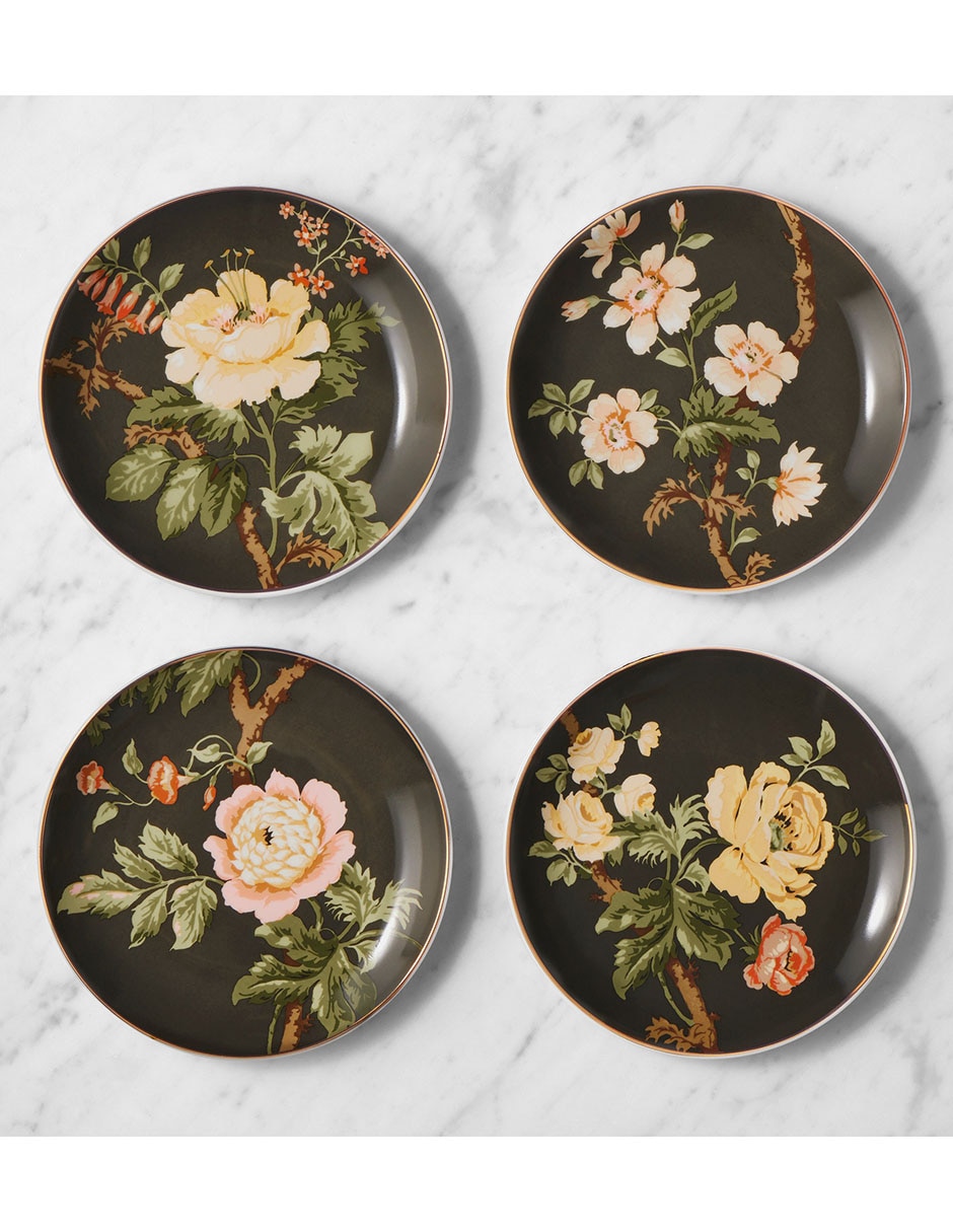 Set platos para aperitivo Sanderson de porcelana 4 piezas