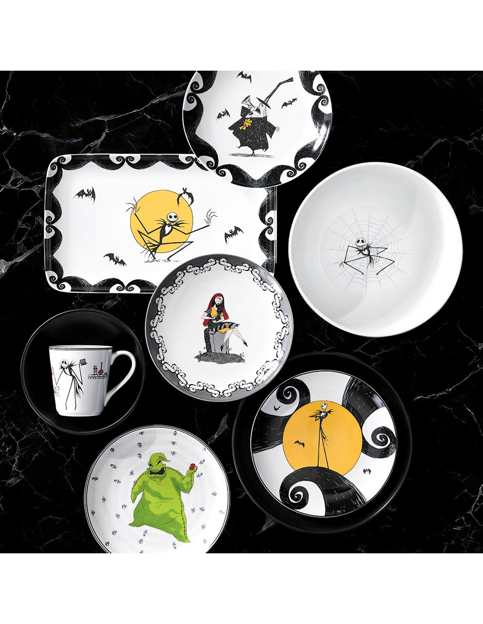 Set de platos surtidos The Nightmare Before Christmas de porcelana 4 piezas 8