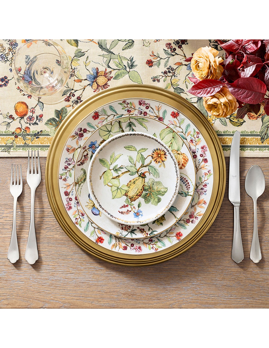 Set platos para aperitivos Wildwood Botanical de porcelana 4 piezas