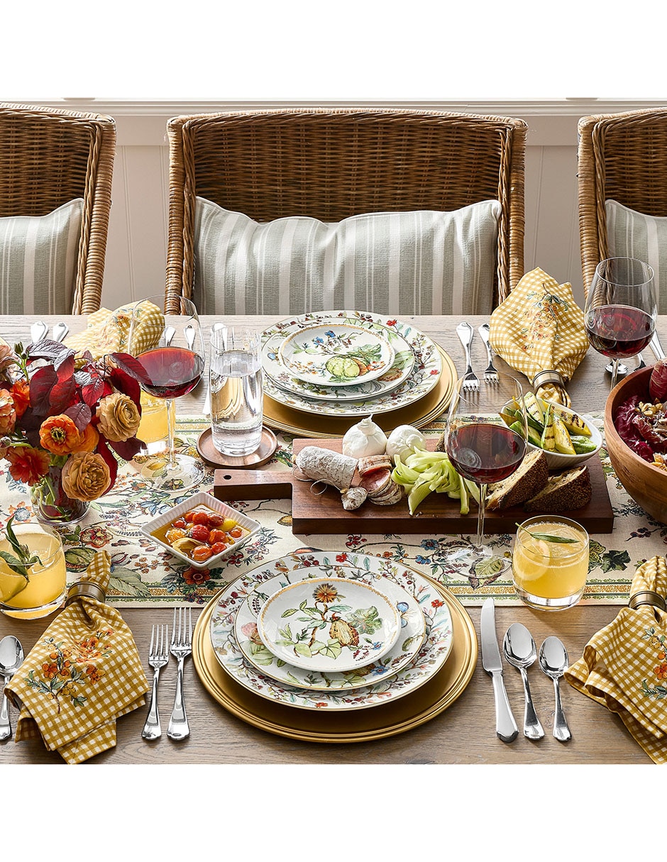 Set platos ensalada Wildwood Botanical de porcelana 4 piezas 5
