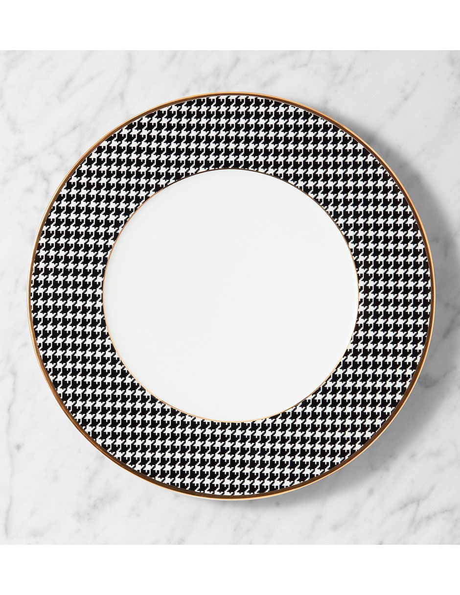 Plato base Houndstooth de porcelana