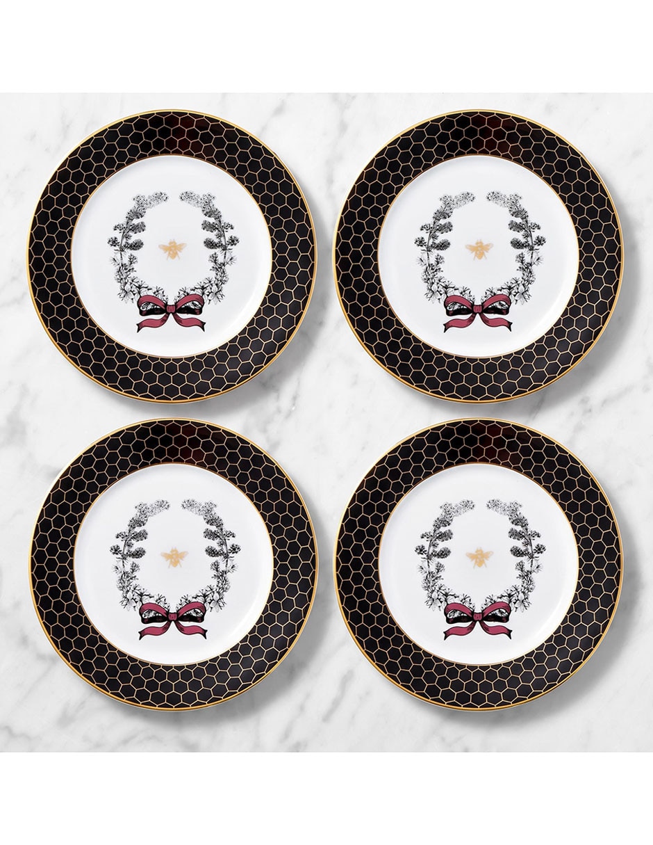 Set platos ensalada Honeycomb Holiday de porcelana 4 piezas