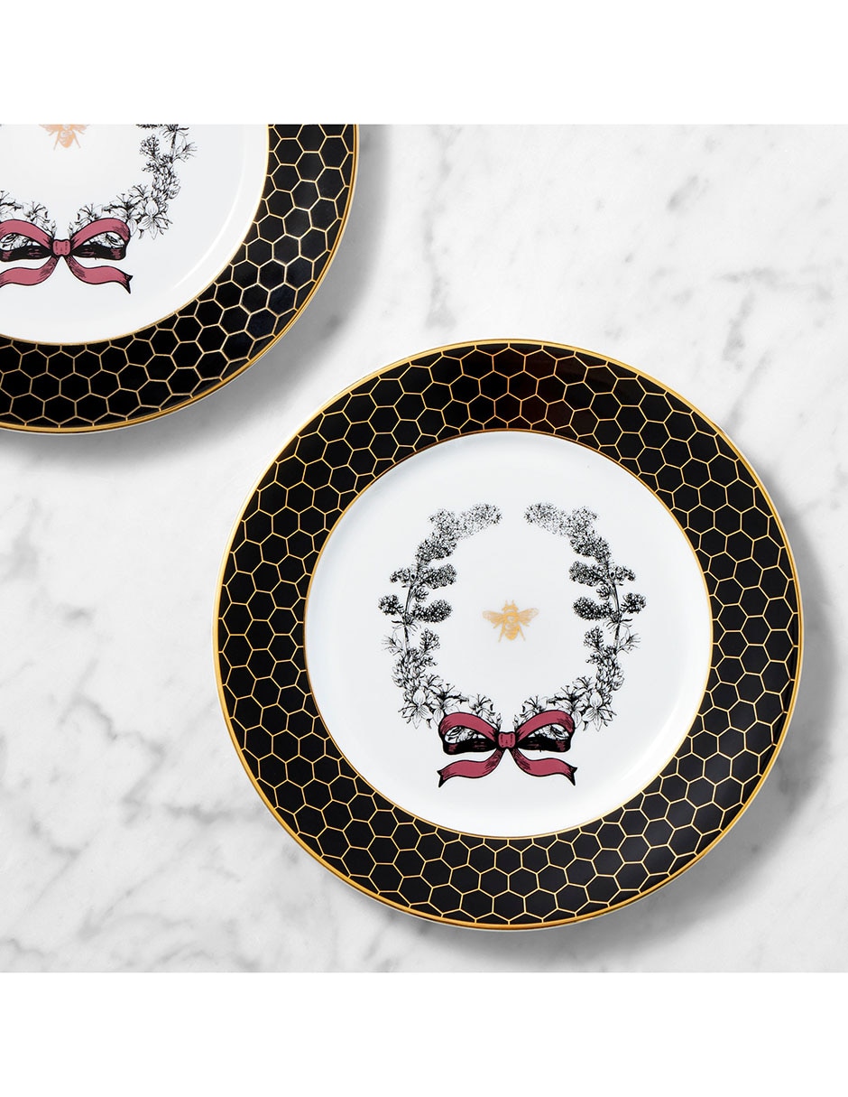 Set platos ensalada Honeycomb Holiday de porcelana 4 piezas 2