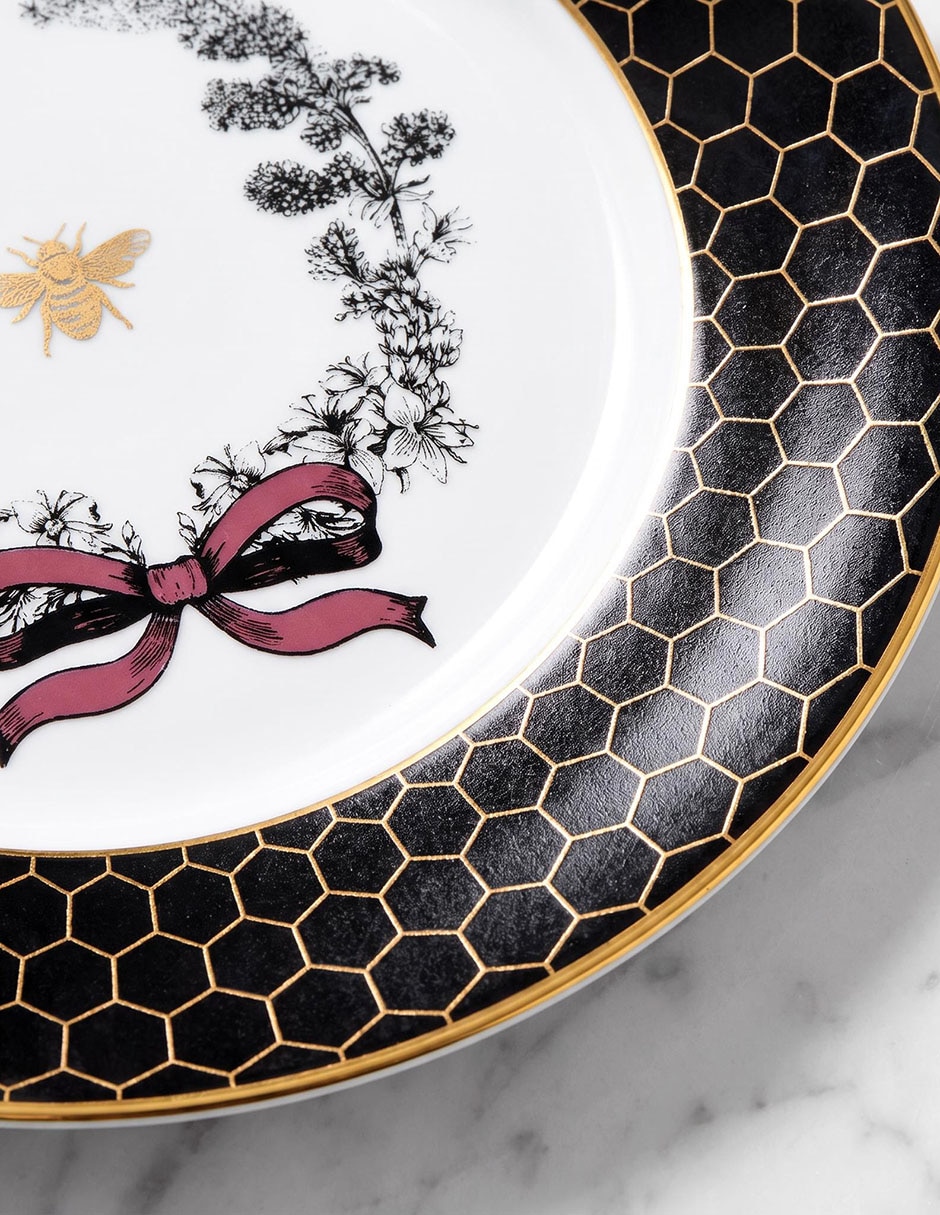 Set platos ensalada Honeycomb Holiday de porcelana 4 piezas 3
