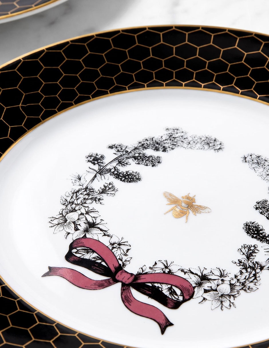 Set platos ensalada Honeycomb Holiday de porcelana 4 piezas 4