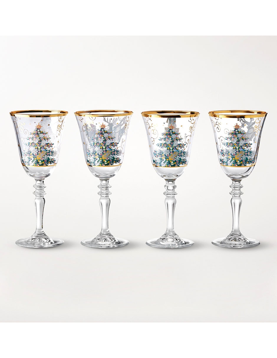 Set de copas navideñas para vino twas the night before christmas 4 piezas 2