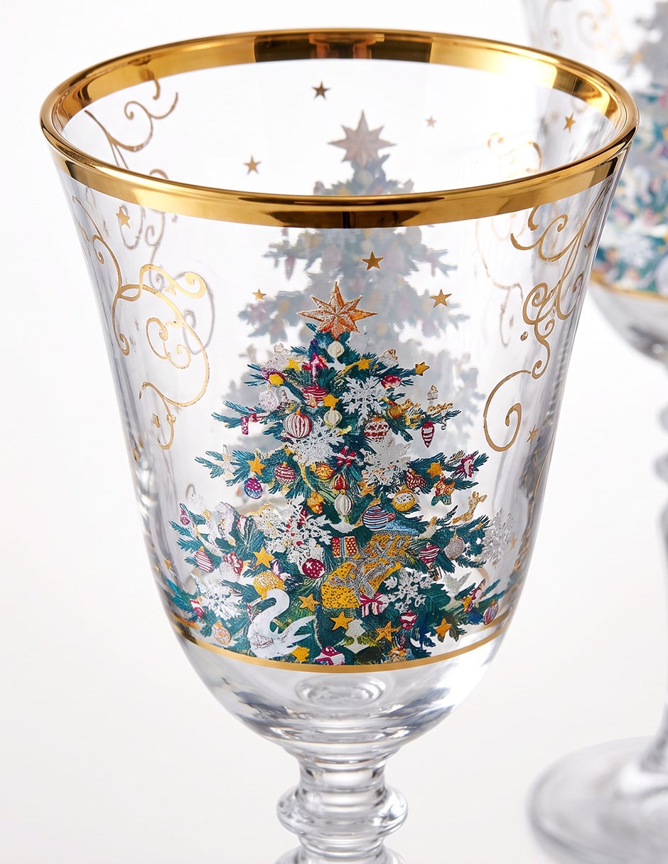 Set de copas navideñas para vino twas the night before christmas 4 piezas 3