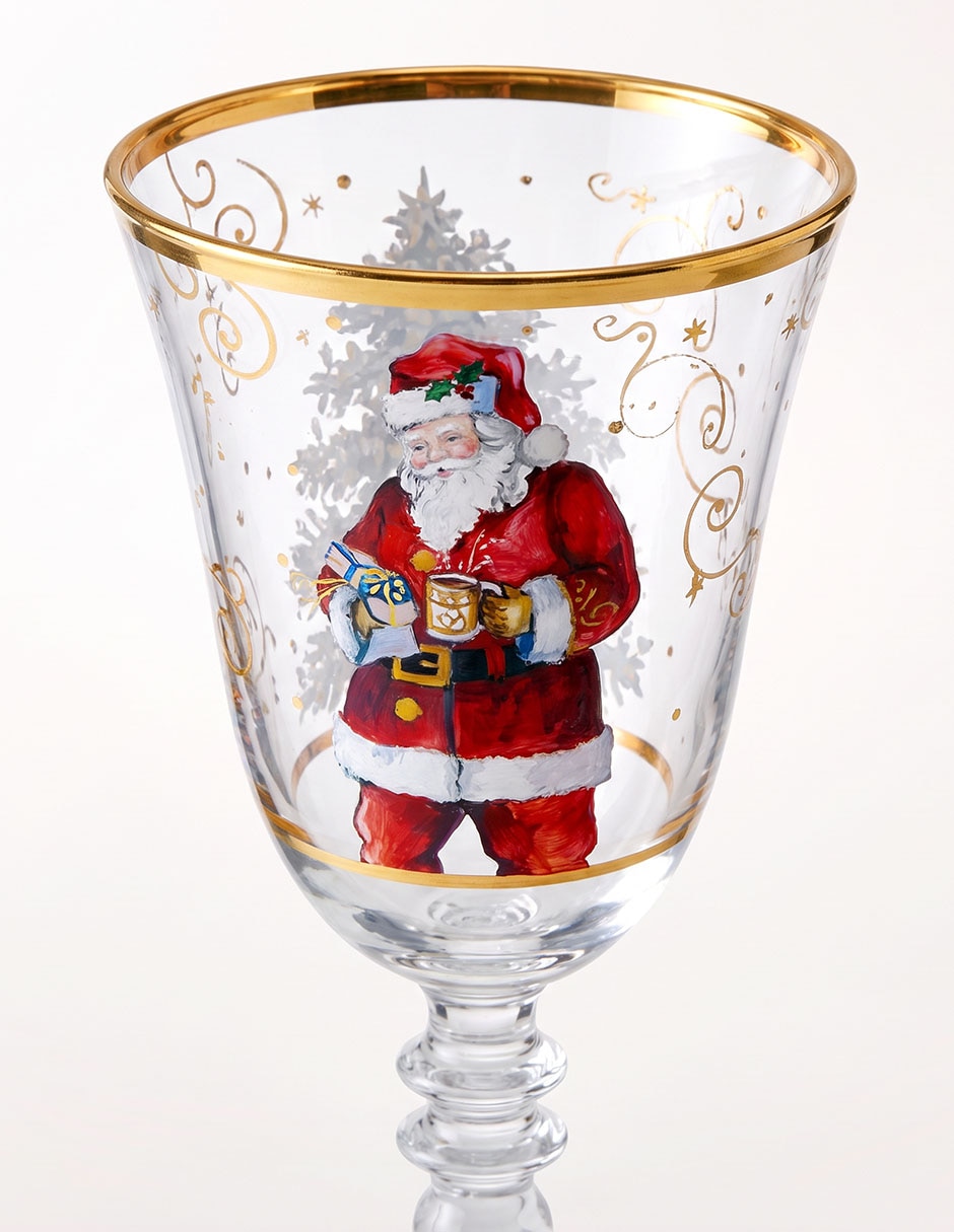 Set de copas navideñas para vino twas the night before christmas 4 piezas 4
